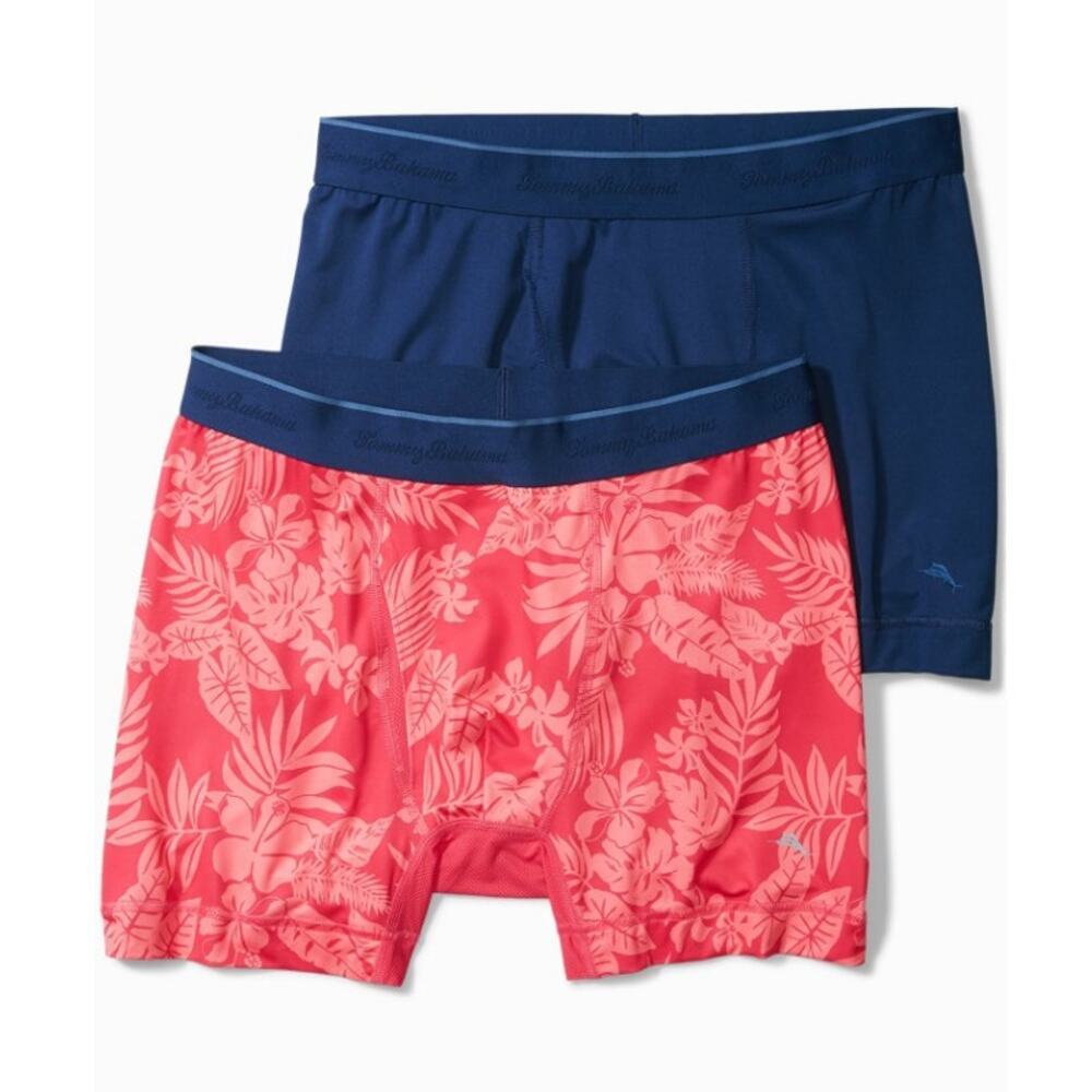 Tommy Bahama Men's Clarete Aloha Print Tech Boxer Briefs 2-Pack Size M 32-34